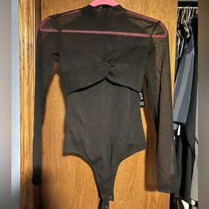 Express sheer long sleeve bodysuit
